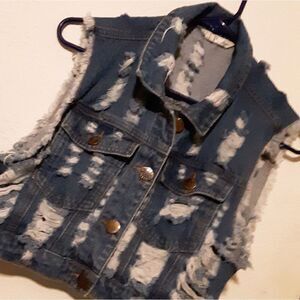 V.I.P girls jean vest, size L